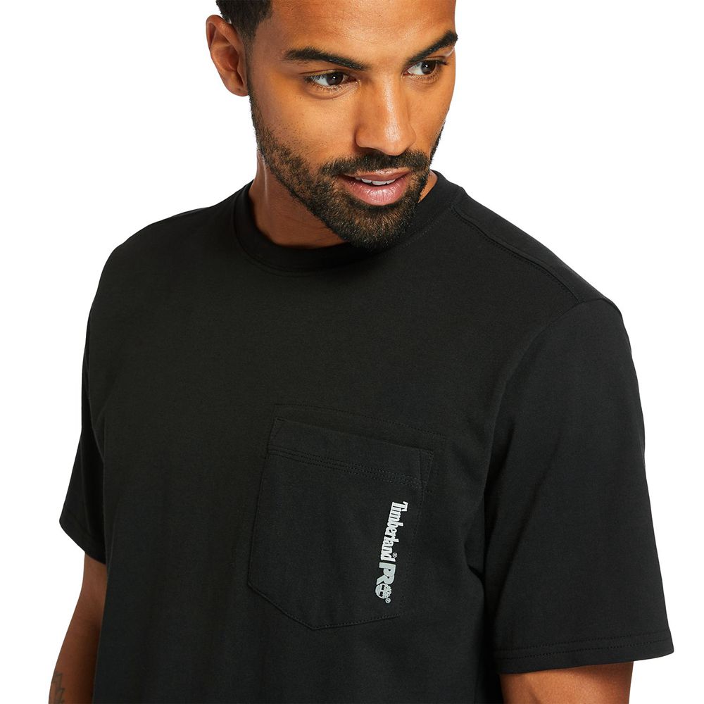 Timberland Μπλουζάκια Ανδρικα Μαυρα - Pro® Short Sleeve Base Plate Wicking - Greece 7582639-UQ